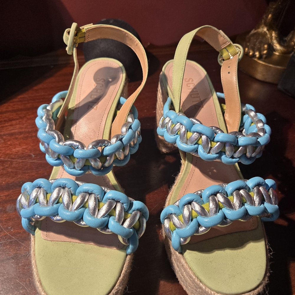 Stylish Green and Blue Women's Sandals